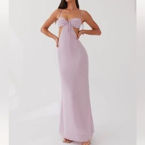 Tyra Ruched Maxi Dress - Lavender